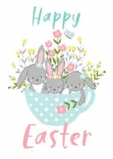 Cute Easter bunnies. created by Natalia Blyzen