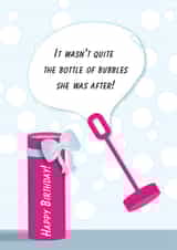 Bottle of bubbles birthday card created by Betty Creative