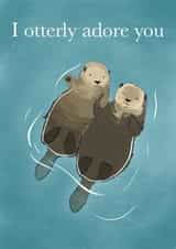 Cute otter valentines card created by LjsDesignsCompany