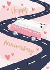 Cute Camper Van Anniversary Card - Happy Anniversary created by Rachel Millson-Hill