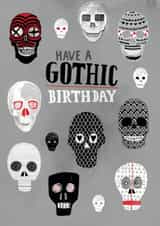 Gothic skulls birthday card created by Pencilface