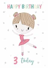 Ballerina 3rd Birthday card created by Dolly and Fred