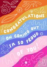Congratulations on coming out LGBTQ+ card created by Sophie Kathleen
