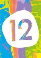 Colourful, fun 12th birthday card created by size3art