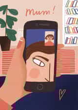 Cute Mothers Day Card - Mum - Facetime created by skeletondraw