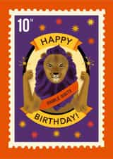 10th Birthday Lion Celebrating with Sparklers card created by TRICIA O