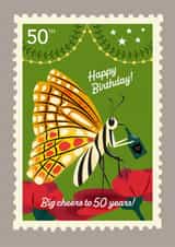 50th Birthday Big Cheers Butterfly Card created by TRICIA O