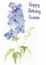 Happy Birthday Grannie Blue Delphinium Stem created by Penny SILVERTHORNE