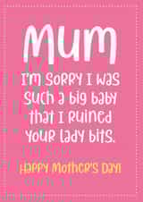 Mum, sorry I ruined your lady bits created by Chubby Sparrow