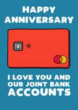 Funny Anniversary Joint Bank Account Card created by Pickled Prints