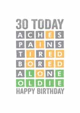 30 Today Wordle Card created by Filthy Sentiments