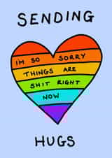 Things are Sh*t rainbow heart Card created by Meg Lillicrap Studio