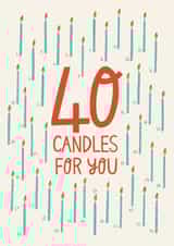 40th birthday candles card created by Christine Cuddihy Illustration