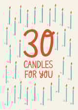 30th birthday candles card created by Christine Cuddihy Illustration