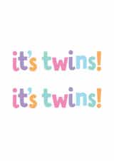 It's twins! new baby twins congratulations card created by Graham Birch