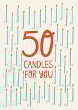 50th birthday candles card created by Christine Cuddihy Illustration