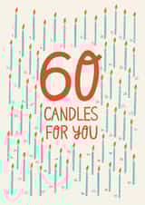 60th birthday candles card created by Christine Cuddihy Illustration