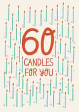 60th birthday candles card created by Christine Cuddihy Illustration