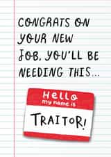 Congratulations on your new job! Funny greeting card. created by Splendid Scribbles