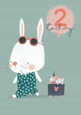 2nd Birthday Card - Bunny & Friends created by Stripey Paper