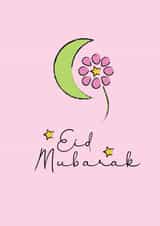 Moon Star Flower Eid Mubarak Card created by Kayenaat