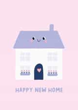 Cute Lilac New Home Card - House - Happy New Home created by Nutmeg and Arlo