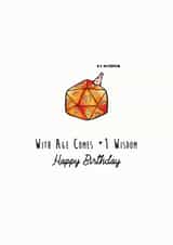 DnD Funny Birthday Card +1 Wisdom created by Lara King Draws
