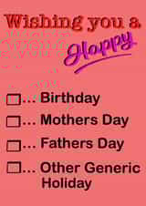 Generic celebration card created by Chris Oldham