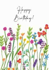 Flower Happy Birthday Card created by Olivia Morgan ltd