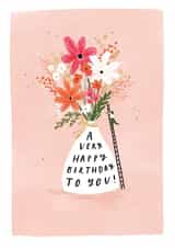 Pretty Birthday Card - Flowers - A Very Happy Birthday To You created by Helen Mackay 