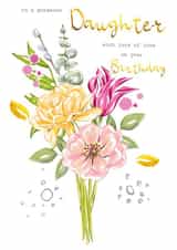 Daughter roses bouquet birthday card created by SABIVO Design by Sabina