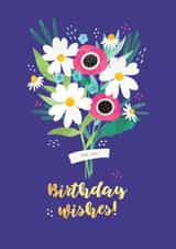 Birthday wishes floral bouquet card created by Nastya Rizaeva