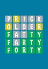 Wordle 40th Birthday Card created by Roll Creative