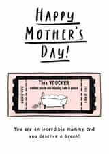 Mother's Day Bath Voucher Card created by Fonts and Scribbles