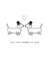 Wiener LGBT Wedding Card - Two wieners in love created by The Hound Home