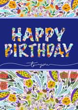 Bright Floral Happy Birthday created by LaraLouWho