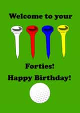 Golf tees 40th birthday card created by The Fixby Fox