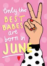 Best Babe June Birthday Card created by NICHOLA COWDERY ILLUSTRATIONS