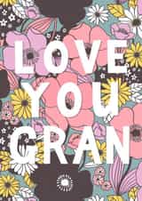 Love You Gran vintage floral Mother's Day card created by Rebecca McConnachie
