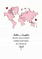 Mother Daughter Long Distance Card, Mum's Birthday, Daughter's Birthday created by Lara King Draws