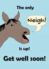 Funny horse get well card created by The Fixby Fox