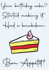 James Acaster bake-off Birthday Card created by Drapeau art et design