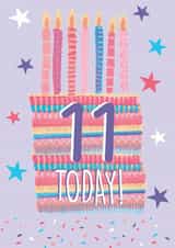 11th Cake Birthday Card created by Pom Pom Party Cards