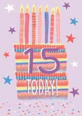 15th Birthday Cake Card 1000 created by Pom Pom Party Cards