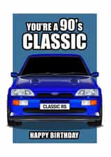 90'S CLASSIC CAR BIRTHDAY CARD created by RetroMotion Artwork