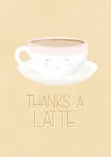 Thanks a Latte Cute Thank You Card created by Moo Cow Design