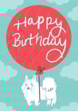 Cute Grumpy Samoyed Birthday Card created by Jennifer Mae Spooner