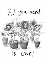 A Beatles 'All you need is LOVE!' card. created by Kathryn Doodle Player