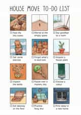 Cute To-Do List New Home Card - Tick Boxes - House Move To-Do List created by Lucy Reynolds