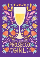 Birthday card with Prosecco and flowers created by Nastya Rizaeva
